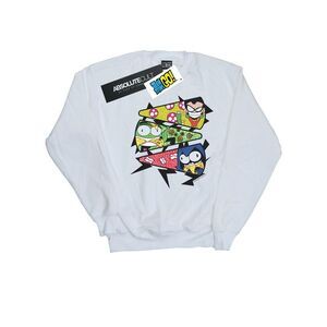 DC Comics Girls Teen Titans Go Pizza Slice Sweatshirt / White